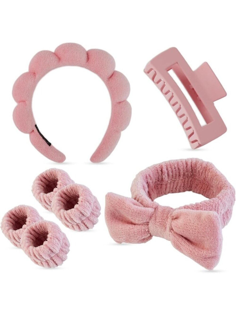 7-Piece Spa Set | Facial Headband & Wristband | Skincare Accessories for Women